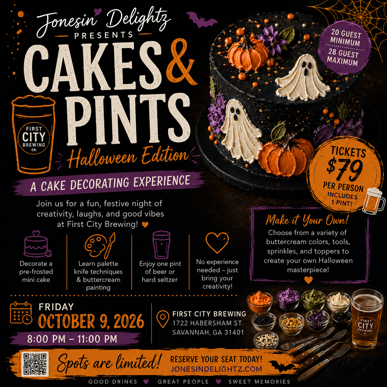 🎃 Cakes & Pints: Halloween Cake Decorating Experience 🍺